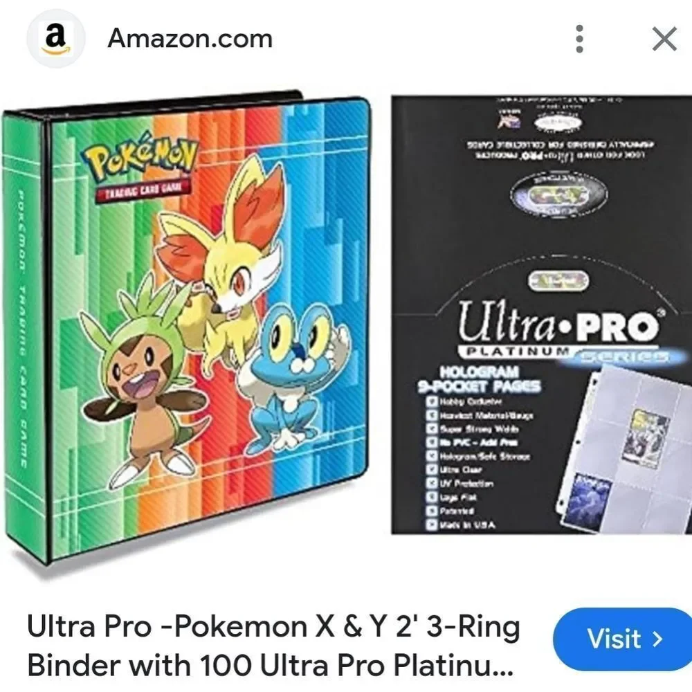 Pokémon collector 3 ring binder with protective display pages